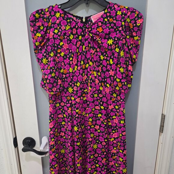 kate spade Dresses & Skirts - Kate Spade Bright Floral Puff Sleeve Dress Size 6 Multicolor A-Line